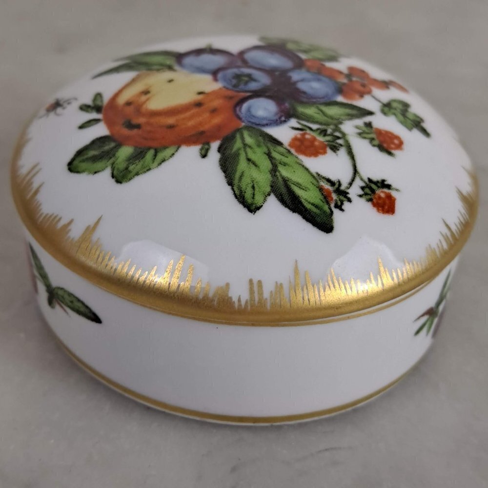 Fruit Motif Trinket Box Williamsburg Duke of Gloucester Mottahedeh Portugal - Picture 3 of 12